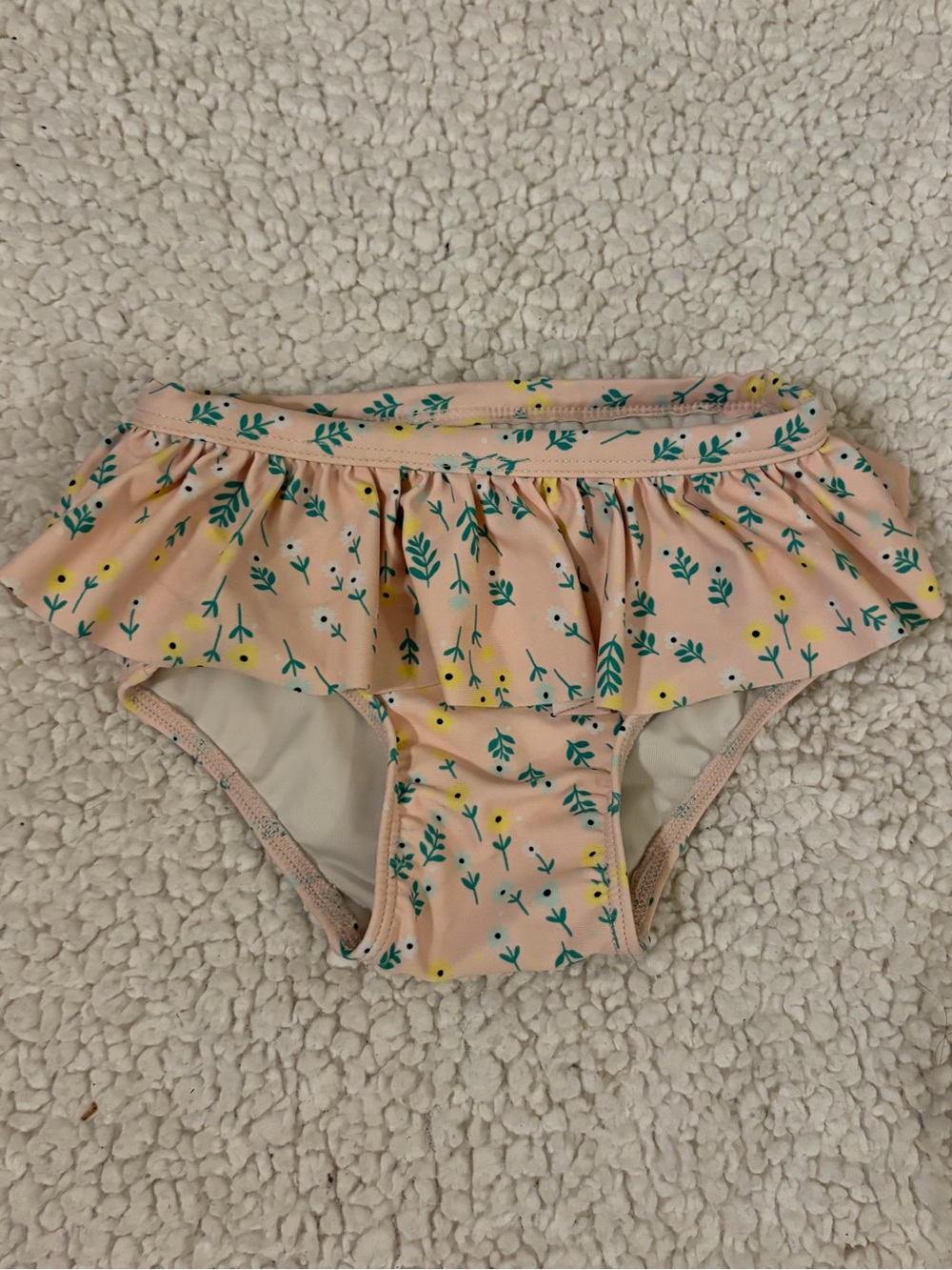 Tucker + Tate Peach Floral Swim Bottoms with Teal Accents